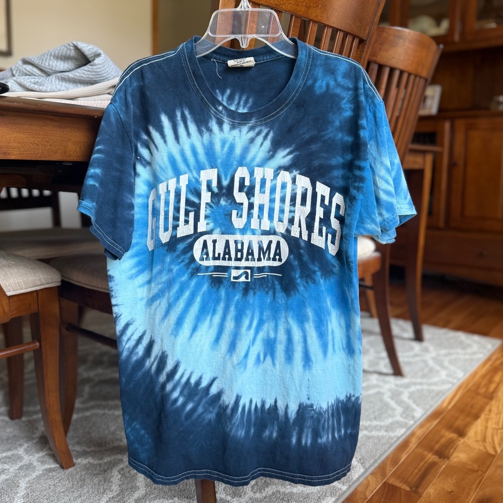 Surf Style Gulf Shores Alabama Blue Tie Dye T-Shirt